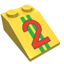 Plaatje in Gallery viewer laden, LEGO® los onderdeel Dakpan met Motief Geel 3298pb011