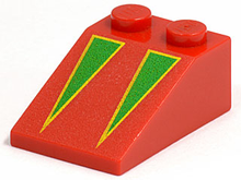 Plaatje in Gallery viewer laden, LEGO® los onderdeel Dakpan met Motief in kleur Rood 3298px4