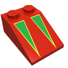 Plaatje in Gallery viewer laden, LEGO® los onderdeel Dakpan met Motief in kleur Rood 3298px4