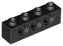 Plaatje in Gallery viewer laden, LEGO® los onderdeel Technische Steen in kleur Zwart 3701
