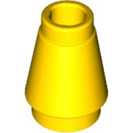 LEGO® los onderdeel Kegel in kleur Geel 4589b