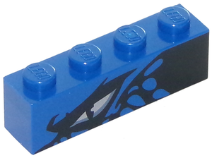 LEGO® los onderdeel Steen met Motief Blauw 3010pb241L