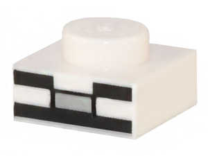 LEGO® los onderdeel Plaat met Motief in kleur Wit 3024pb022
