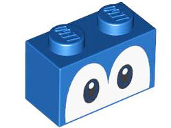 LEGO® los onderdeel Steen met Motief Blauw 3004pb206