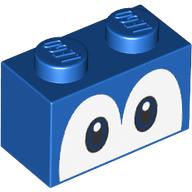 Plaatje in Gallery viewer laden, LEGO® los onderdeel Steen met Motief Blauw 3004pb206