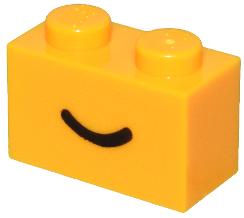 LEGO® Steen met Motief Helder Licht Oranje 3004pb302