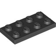 LEGO® los onderdeel Plaat Algemeen in kleur Zwart 3020