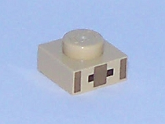 LEGO® los onderdeel Plaat met Motief Geelbruin 3024pb004