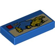 LEGO® los onderdeel Tegel met Motief Blauw 3069bpb0387