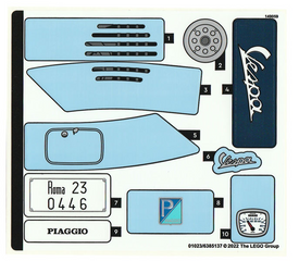 LEGO® stickervel set 10298-1 Vespa 125