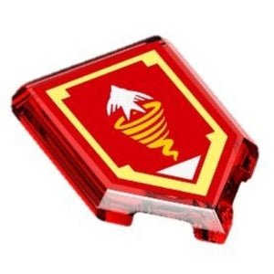 LEGO® Tegel Aangepast met Motief Doorzichtig Rood 22385pb084