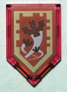 LEGO® Tegel Aangepast met Motief Doorzichtig Rood 22385pb088