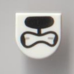 LEGO® los onderdeel Tegel Rond met Motief Wit 24246pb018