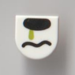 LEGO® los onderdeel Tegel Rond met Motief Wit 24246pb019