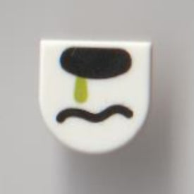 LEGO® los onderdeel Tegel Rond met Motief Wit 24246pb019
