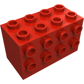 LEGO® los onderdeel Steen Aangepast in kleur Rood 2434