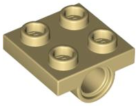 LEGO® los onderdeel Plaat Aangepast in kleur Geelbruin 2444