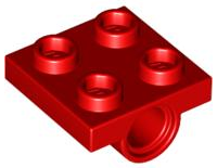 LEGO® los onderdeel Plaat Aangepast in kleur Rood 2444