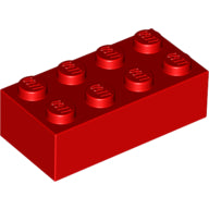 LEGO® los onderdeel Steen in kleur Rood 3001