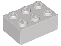 Plaatje in Gallery viewer laden, LEGO® los onderdeel Steen in kleur Lichtgrijs 3002