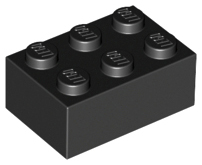 Plaatje in Gallery viewer laden, LEGO® los onderdeel Steen in kleur Zwart 3002