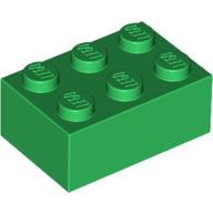 Plaatje in Gallery viewer laden, LEGO® los onderdeel Steen in kleur Groen 3002