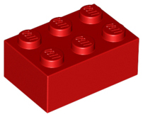 Plaatje in Gallery viewer laden, LEGO® los onderdeel Steen in kleur Rood 3002