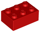 LEGO® los onderdeel Steen in kleur Rood 3002