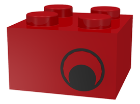 LEGO® los onderdeel Steen met Motief in kleur Rood 3003pe1