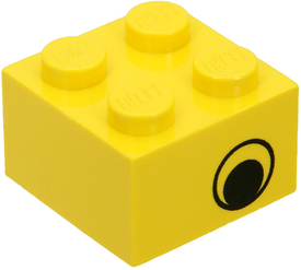 LEGO® los onderdeel Steen met Motief in kleur Geel 3003pe1