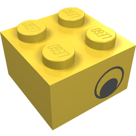 LEGO® los onderdeel Steen met Motief in kleur Geel 3003pe1
