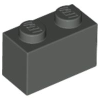 Plaatje in Gallery viewer laden, LEGO® los onderdeel Steen in kleur Donkergrijs 3004