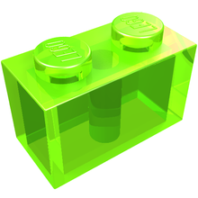 Plaatje in Gallery viewer laden, LEGO® los onderdeel Steen Doorschijnend Helder Groen 3004