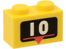 Plaatje in Gallery viewer laden, LEGO® los onderdeel Steen met Motief in kleur Geel 3004px3