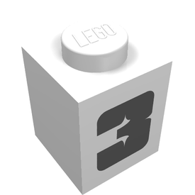 LEGO® los onderdeel Steen met Motief in kleur Wit 3005pb004
