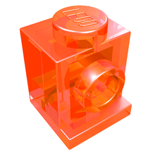 Plaatje in Gallery viewer laden, LEGO® onderdeel Steen Aangepast Doorzichtig Neon Oranje 4070