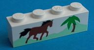 LEGO® los onderdeel Steen met Motief in kleur Wit 3010pb022