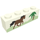 LEGO® los onderdeel Steen met Motief in kleur Wit 3010pb022