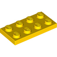 LEGO® los onderdeel Plaat Algemeen in kleur Geel 3020