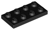 Plaatje in Gallery viewer laden, LEGO® los onderdeel Plaat Algemeen in kleur Zwart 3020