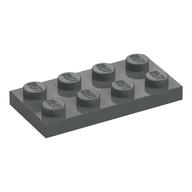 LEGO® los onderdeel Plaat Algemeen in kleur Donkergrijs 3020