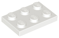 LEGO® los onderdeel Plaat Algemeen in kleur Wit 3021