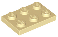 LEGO® los onderdeel Plaat Algemeen in kleur Geelbruin 3021