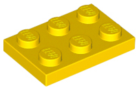 LEGO® los onderdeel Plaat Algemeen in kleur Geel 3021