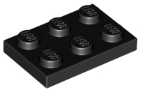 LEGO® los onderdeel Plaat Algemeen in kleur Zwart 3021