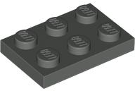 LEGO® los onderdeel Plaat Algemeen in kleur Donkergrijs 3021