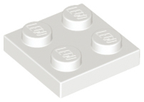LEGO® los onderdeel Plaat Algemeen in kleur Wit 3022
