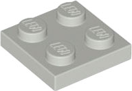 LEGO® los onderdeel Plaat Algemeen in kleur Lichtgrijs 3022