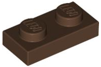 LEGO® los onderdeel Plaat Algemeen in kleur Bruin 3023