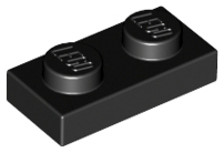 LEGO® los onderdeel Plaat Algemeen in kleur Zwart 3023